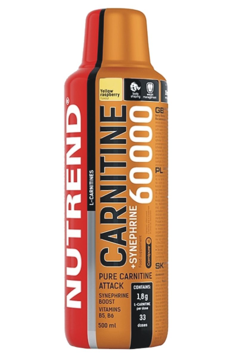 Nutrend CARNITINE 60000 + SYNEPHRINE 500 ml – příchuť žlutá malina