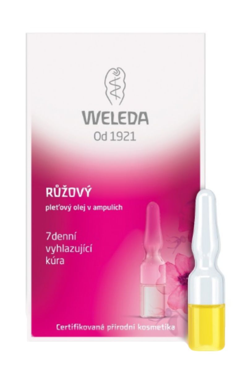 Weleda Růžový pleťový olej v ampulích – 7 denní vyhlazující kúra 7 x 0,8 ml