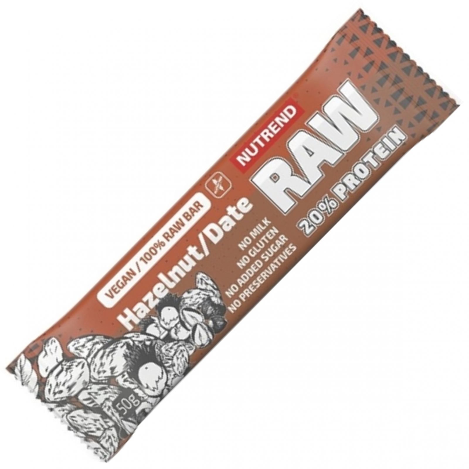 2Nutrend RAW protein bar ořech a datle