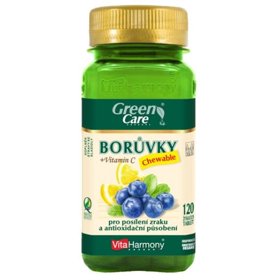 VitaHarmony Borůvky + vitamín C 120 žvýk. tablet