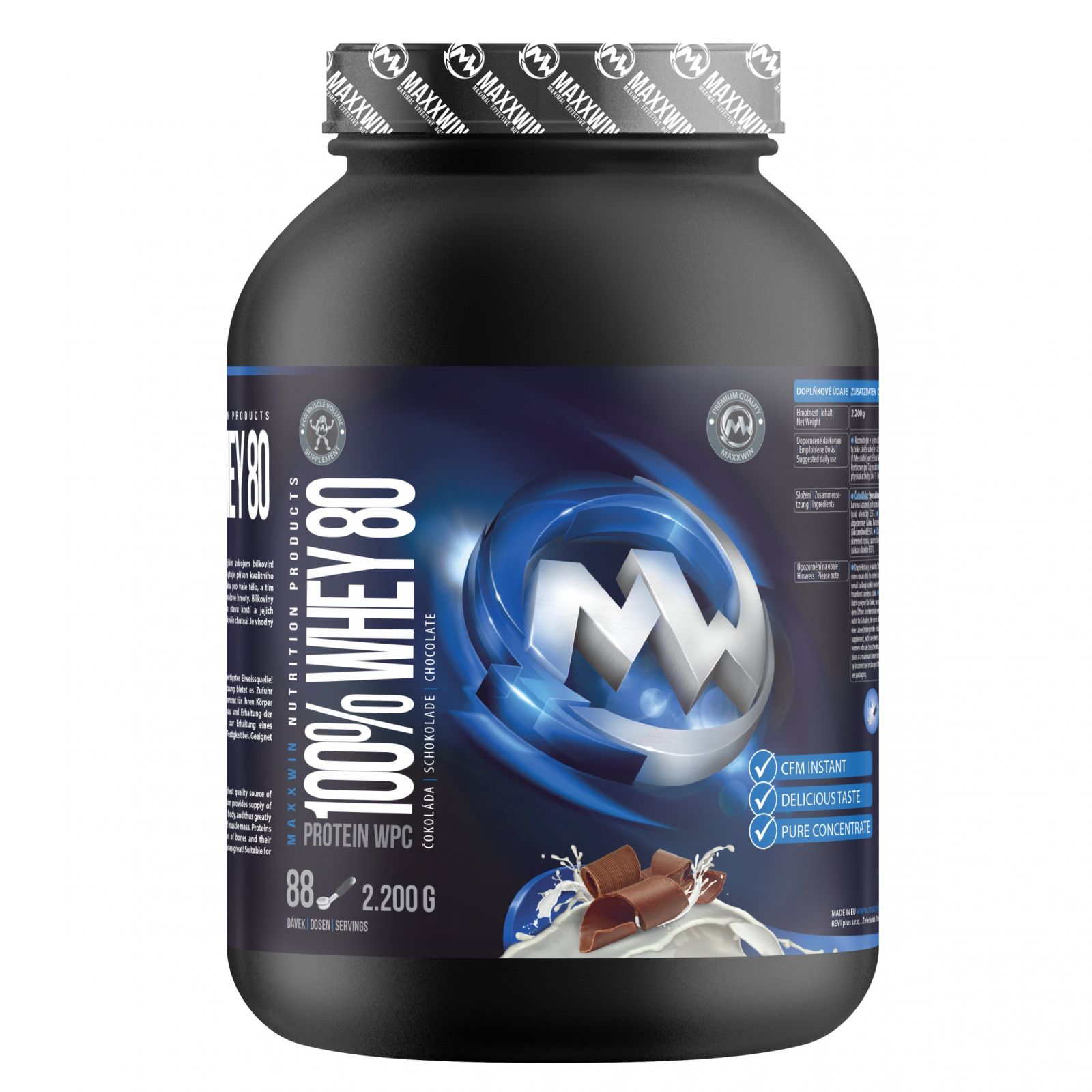 MAXXWIN 100% WHEY 80 - 2200 g čokoláda