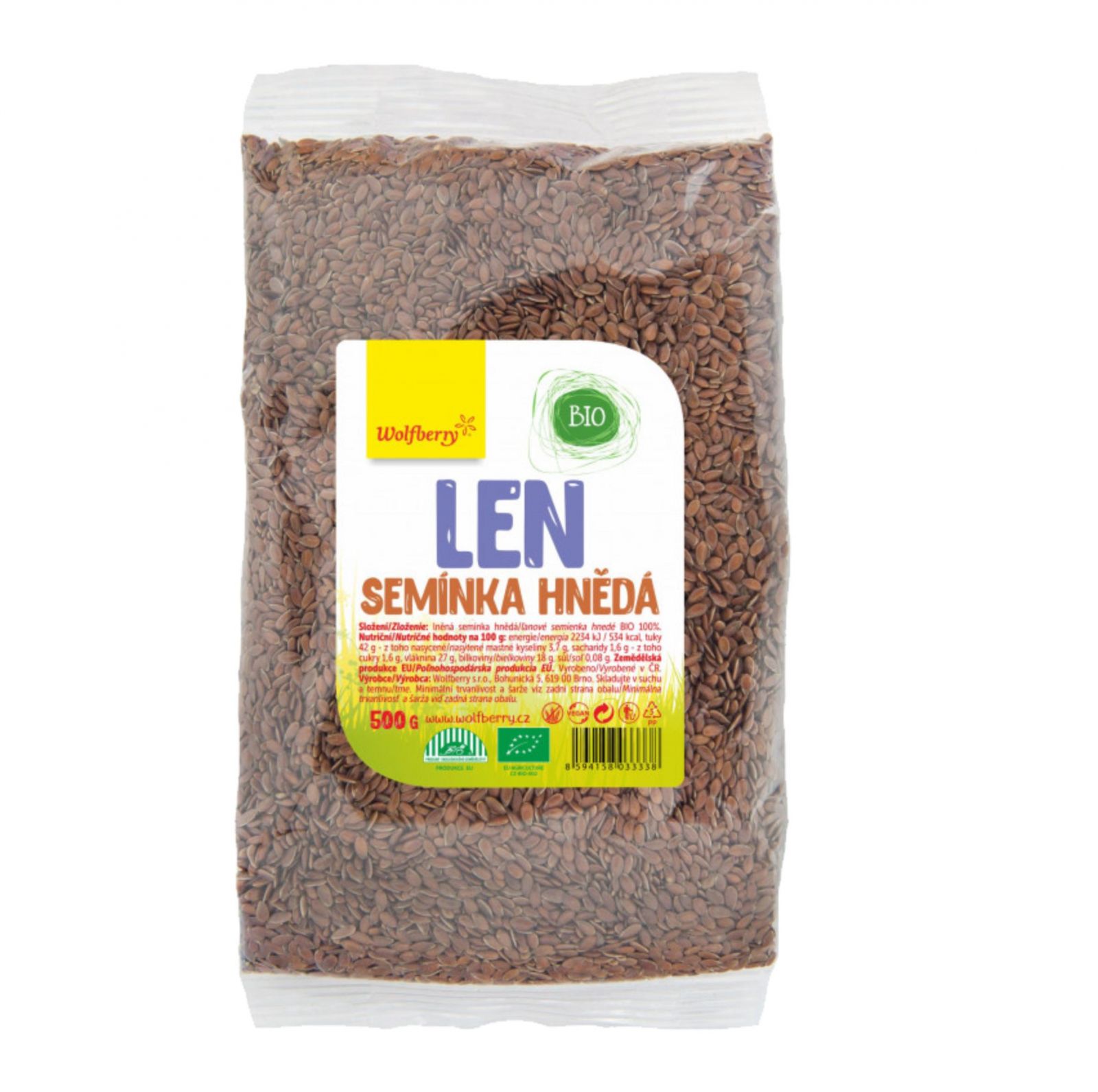 Wolfberry BIO Lněné semínko hnědé 500 g