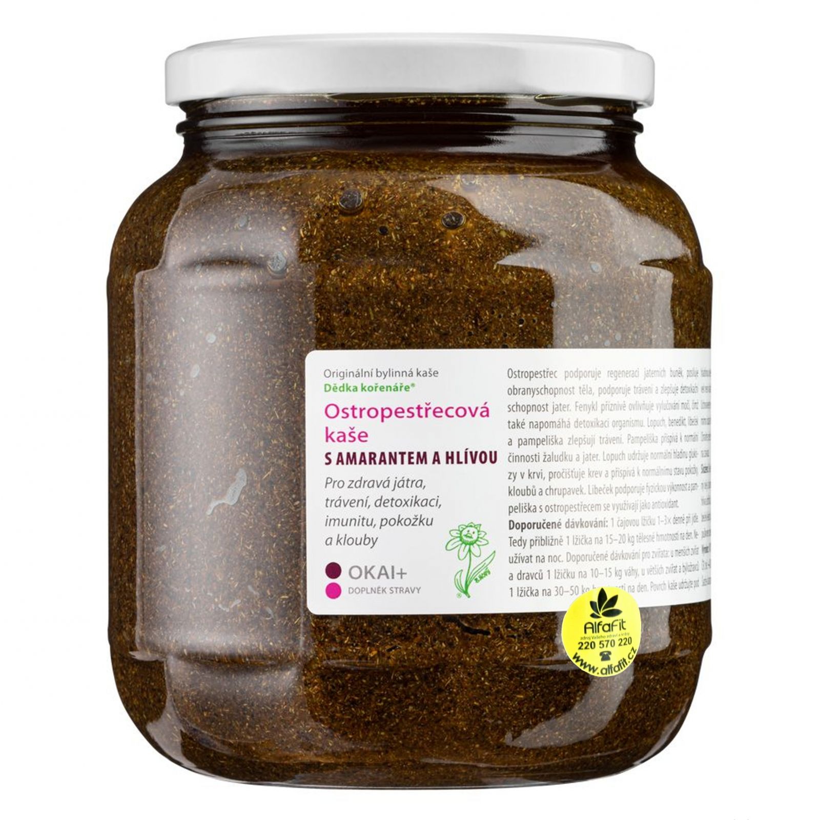 Dědek kořenář Ostropestřecová kaše s amarantem a hlívou OKAI 900 ml