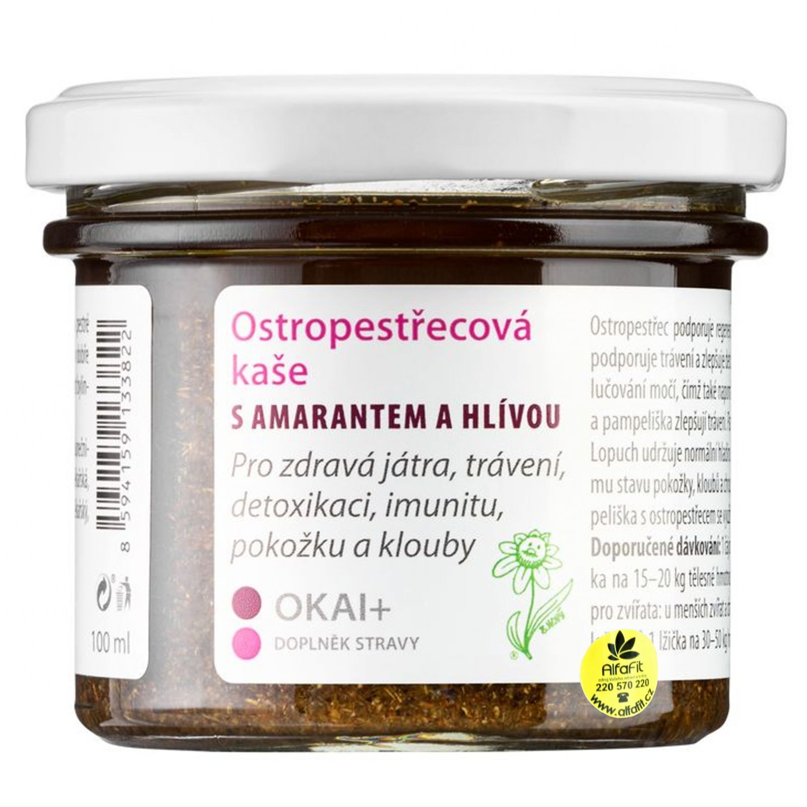 Dědek kořenář Ostropestřecová kaše s amarantem a hlívou OKAI 