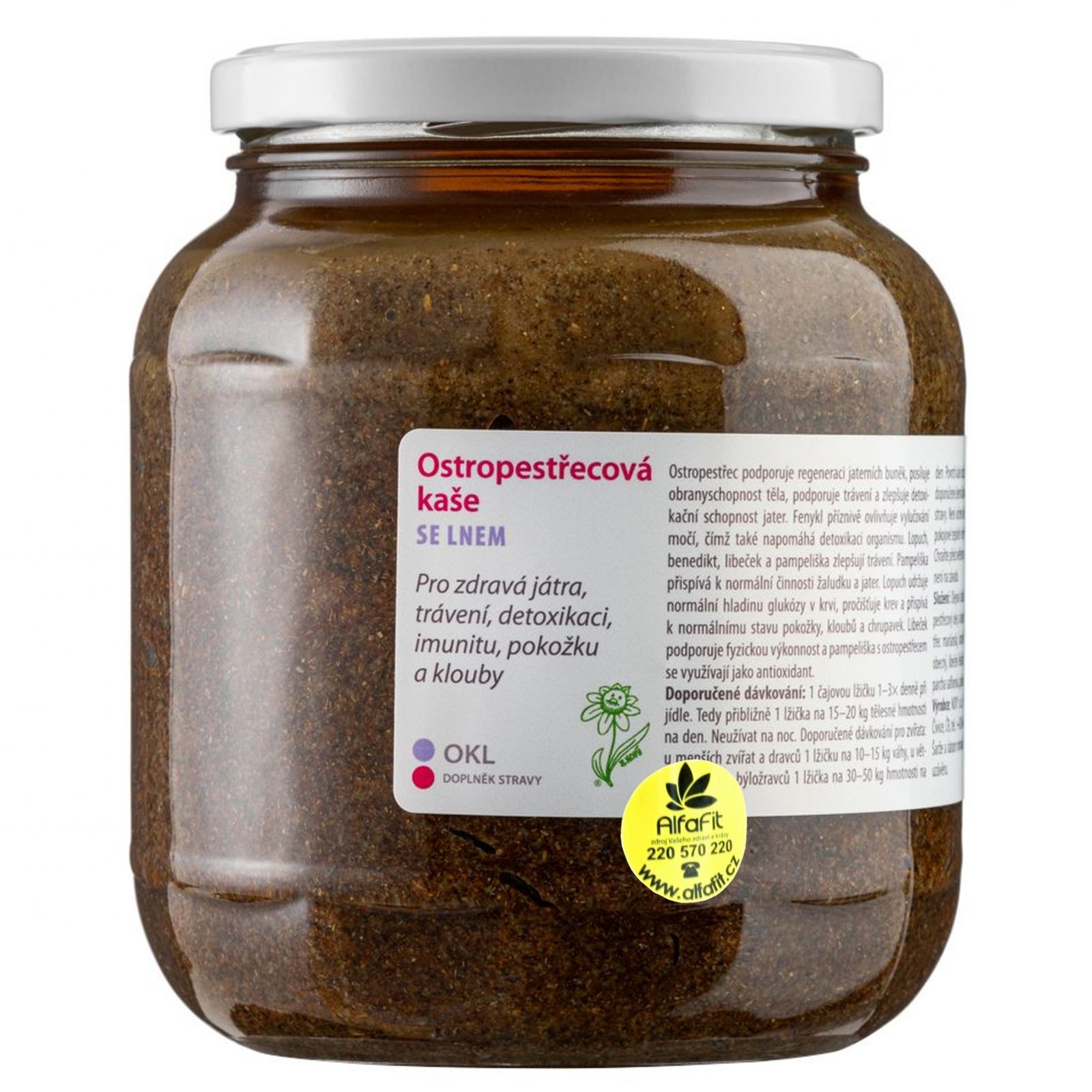 Dědek kořenář Ostropestřecová kaše s lněným olejem OO–KL 900 ml