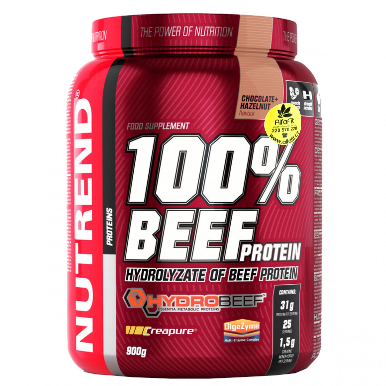 Nutrend 100% BEEF PROTEIN 900 g nový obal