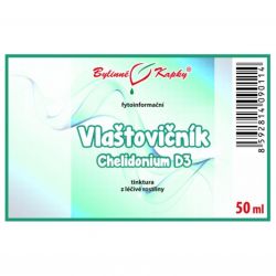 Bylinné kapky Vlaštovičník D3 (tinktura) 50 ml - etiketa