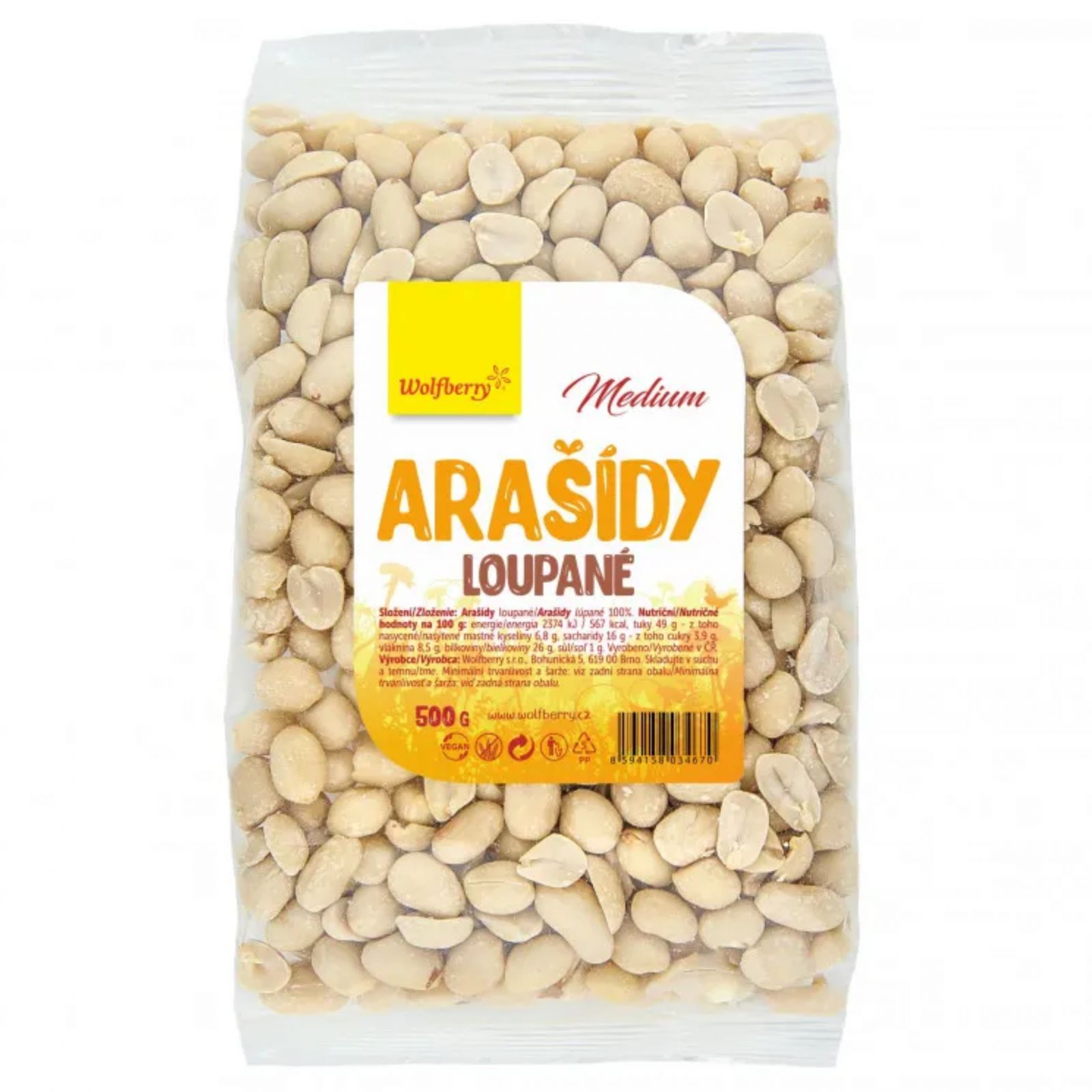Wolfberry Arašídy loupané Medium 500 g