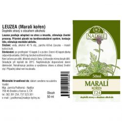 Naděje Leuzea (maralí kořen) T24 - tinktura z bylin - etiketa
